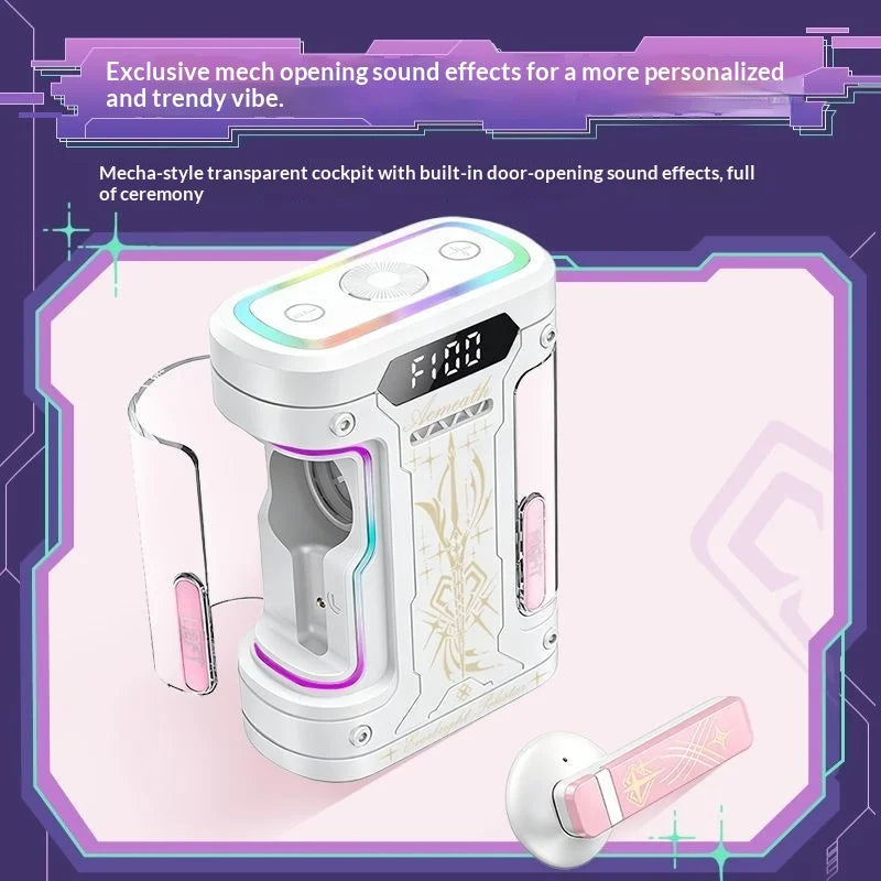 Anime Elysia TWS Bluetooth Earphones Semi-In-Ear Bluetooth 6.0 Wireless Gaming Headphones for Honkai Impact Fans Gifts